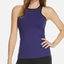 Fabletics Womens Tank Top Size XL Blue‎ Black Neve Built In Bra NEW