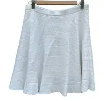 Saks Fifth Avenue Knit Skirt White Size Large Skater A-Line Preppy