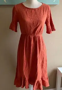 Orange muslin like country dress