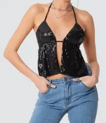 Black Edikted Top Sparkly