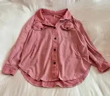 Free People Ruby Shacket Shirt Jacket Sweetheart Dusty Rose Pink Size S