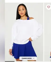 Fabletics White Off-the-Shoulder Knit sweat shirt 🤍