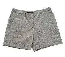 Max Mara Weekend 29" Metallic SIlver Gold Tweed Linen Lined Shorts