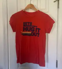 Retro Local Celebrity Red Hug It Out Tee