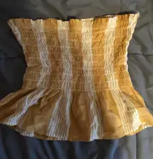 Yellow Stripped Crop Tube Top