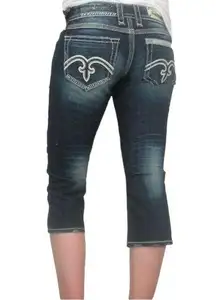 Rock Revival Alanis Capri Jeans Dark Wash FDL Y2K Denim Capri Womens Size 28 | 6