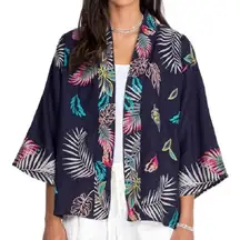 Johnny Was Kaluhi 100% Linen Embroidered Kimono 1X | Boho Western Coastal