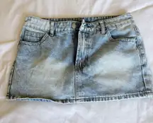 Low rise denim skirt
