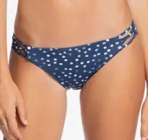 Printed Beach Classics Blue Indigo Polka Dot Side Strap Bikini Bottoms Size XL