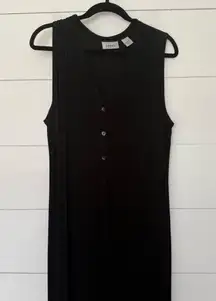 Chico’s Women’s 3 Black Sleeveless Tank Dress Maxi Stretchy Travelers