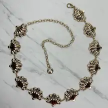 Seashell Concho Gold Tone Chain Link Belt XS/Small (XS/S) Coastal Cowgirl 🐚