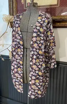 Madewell Robe Jacket Coverup in Blue Poolside 100% Cotton - Sz S 💛🎀