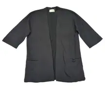 Aritzia Wilfred Free Cardigan Womens Small Black Open Front Sweater Knit Pockets