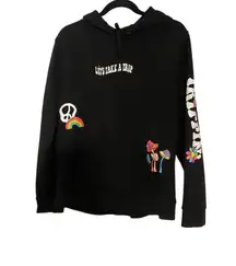 Brooklyn Cloth Psychedelic Trippin Pullover Hoodie Mushrooms Skull Rainbow Large