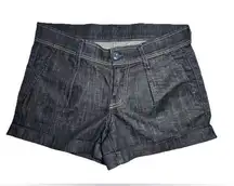 7 For All Mankind Shorts Women’s Size 25 Dark Blue Pleated Denim Pockets Summer