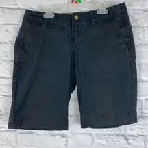 Old Navy low rise cotton blend perfect bermudas Black Sz 6 Women
