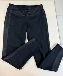 New Balance Athletic Leggings Women's Solid Black Side Panel Detail‎ M