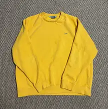 Nike Yellow Y2K Casual Crewneck Sweater Pullover Sweatshirt 