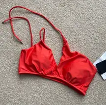 NWT VIX Paula Hermanny orange asymmetrical bikini top Size L