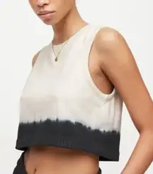 AllSaints Lila Ombre‎ Cropped Sleeveless Sweatshirt Top Cream Black Small