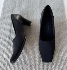 Vtg 90s Liz Claiborne Flex Bravo Black Block Heel Square Toe Pumps Dress Shoes 8