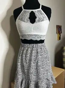 White Fox Boutique Women's Lace Halter Top Casual