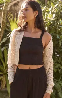 Marine Layer Lila Black Double Cloth Tank S