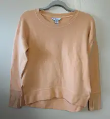 ATHLETA Women’s Waffle Top Crewneck Shirt Thumbholes Long Sleeve‎ Peach Size XS