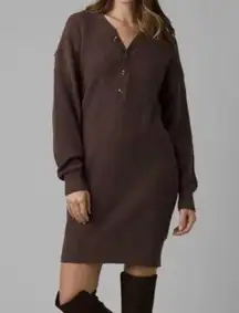 prAna Womens Size XS  Milani Henley Sweater Dress Brown NWT