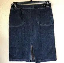 Like New! Ralph Lauren Denim Skirt Patch Pockets & Slit 6