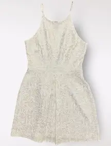 Aqua Gold Batik Patterned Mini Short Dress Size S White Party‎ Holiday