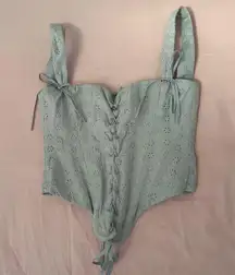 House of CB Light Blue Eyelet Tank Top