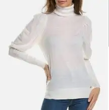 London Ivory Aidabel Puff Sleeve Turtleneck Sweater