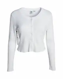 NWT Aritzia Waffle West Long Sleeve Crop Top White Size Large