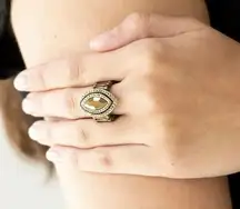 NIB Paparazzi Vintage Vault Modern Millionaire Stretchy Brass Ring