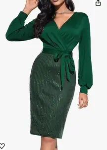 Women's Sequin Sparkly Party Dress Cocktail Bodycon Glitter Dresses Long Sleeve