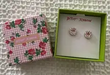 Betsey Johnson Donut Stud Earrings - White Frosted with Sprinkles