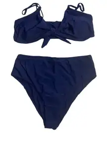 BLOOMING LILY, Women’s Two Piece,‎ Navy Swimsuit,Size XL, bow in front,