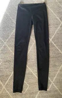 Lululemon Full Length Wunder Under Size 4 Black Gray Polka Dots Excellent