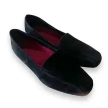 Munro Square Toe Black Suede Loafers Women’s Size 9 WW Comfort Orthopedic Flats