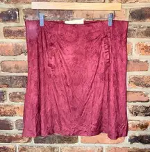 NWT Serra Maroon Red Faux Suede Pull-On Mini Skirt Women's Size large