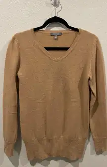 THE CASHMERE COLLECTION Tan V-Neck Sweater