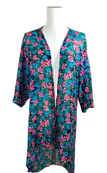 L’Amour by Nanette Lepore Women’s XS sheer tropical floral kimono style cardigan