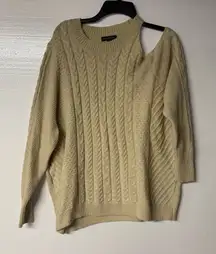 Lane Bryant Sweater Women Plus 22/24 Cable Knit Open Shoulder Long Sleeve Winter
