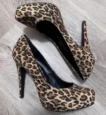 BCBGeneration Leopard Print High Heel Shoes Women’s 10