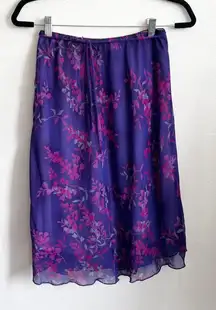 Vintage Purple Floral Maxi Skirt, Fairycore Fairy Grunge Witchy Whimsigoth Large