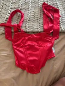 I Just Have to It Have Red Satin Corset