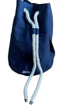 Jean‎ Paul Gaultier Lg Navy Canvas Duffle Backback Nautical Rope Drawstring