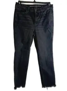 Chico's‎ Define Me Denim Jeans Straight Leg Raw Ankle Black Size 12R