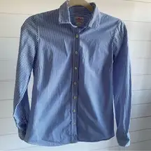 J.Crew  Haberdashery Shirt XS  Long Sleeve Button Striped Blue White